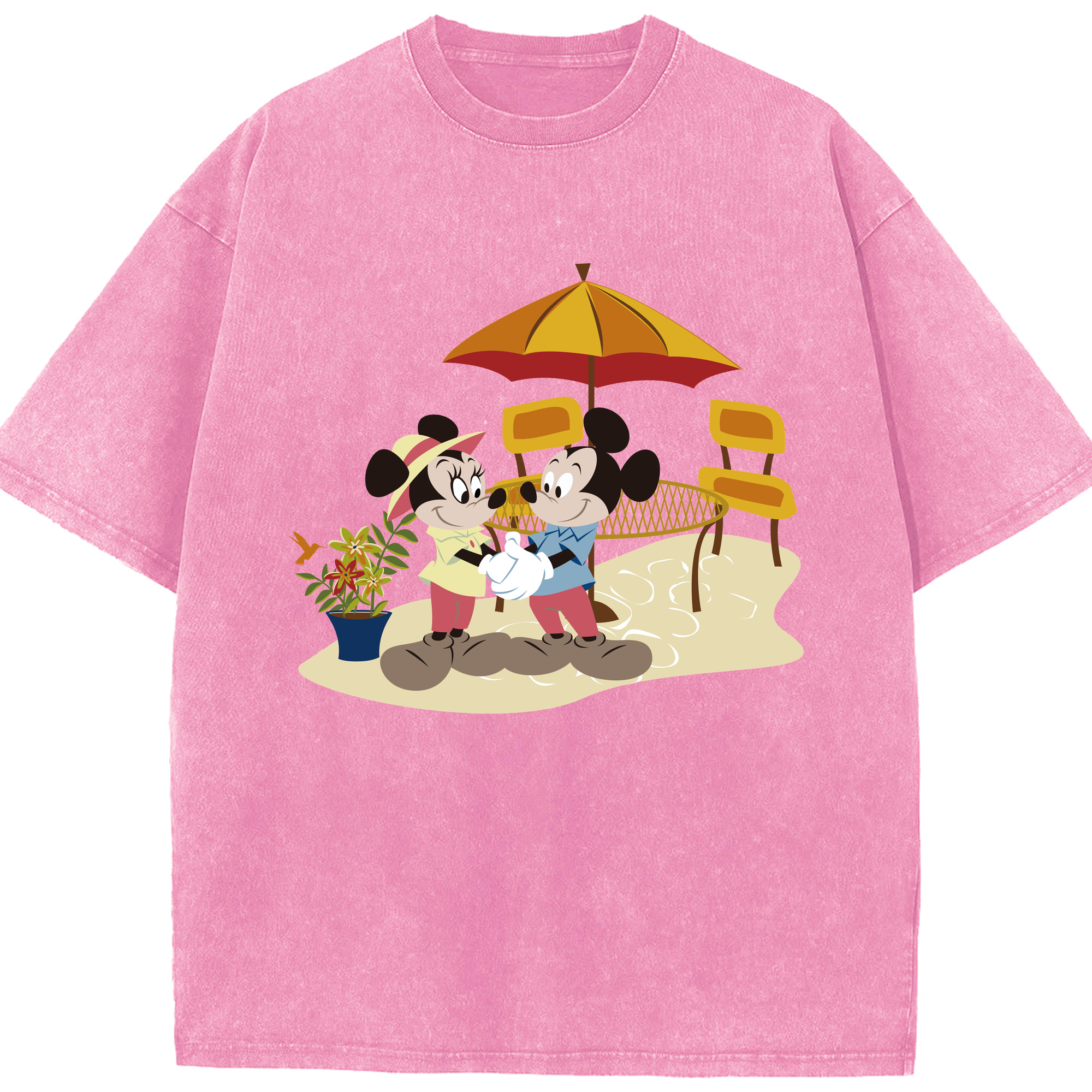 （画像用） ミッキーマウス Mickey Mouse 綿100% ヴィンテージ風 半袖Tシャツ（フロントプリント）